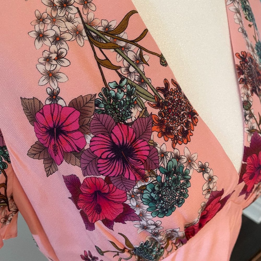 SANDRO Floral Print Midi Length Dress